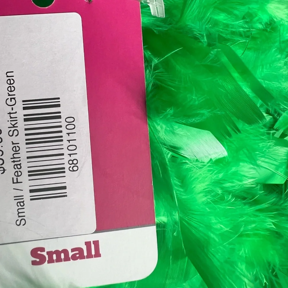 Green Feathered Mini Skirt